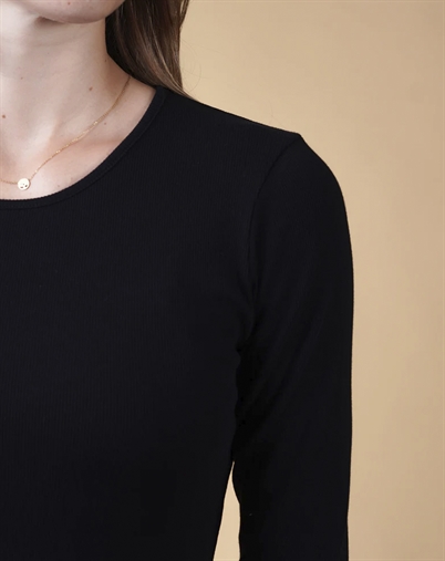 Elsk - Rib Women's LS T-Shirt - Black